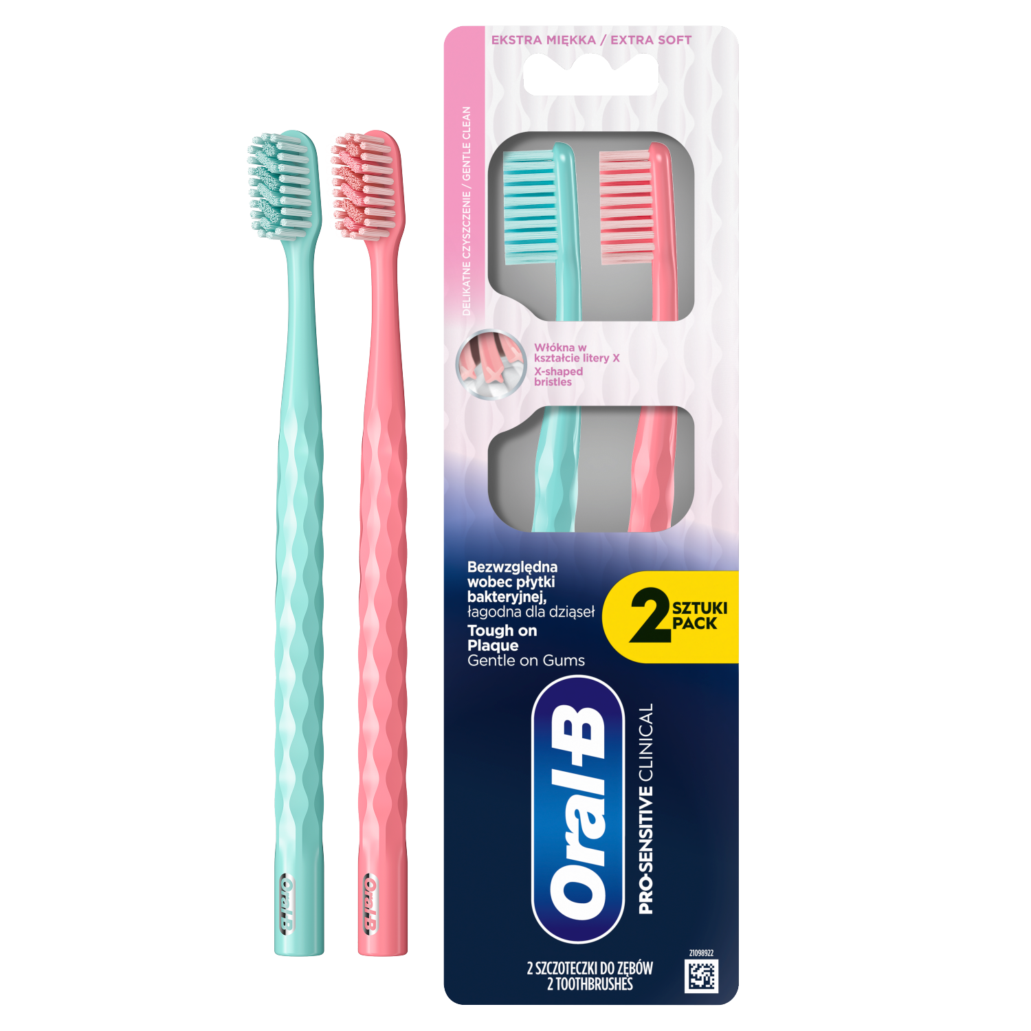 Oral-B Pro-Sensi Clinical, szczoteczka do zębów, bardzo miękka, 2 sztuki