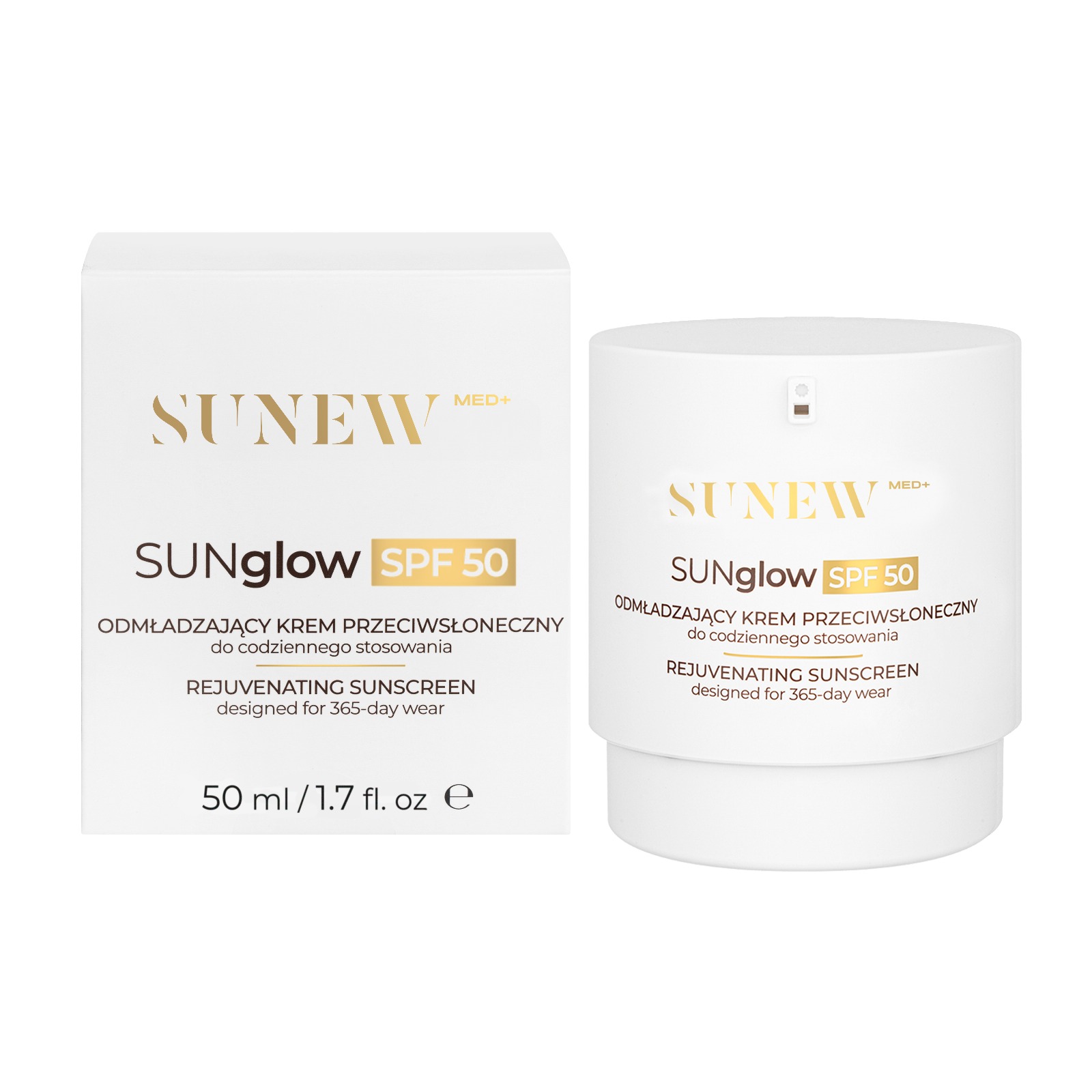 SunewMed+ SUNglow SPF 50 odmładzający krem przeciwsłoneczny, 50 ml