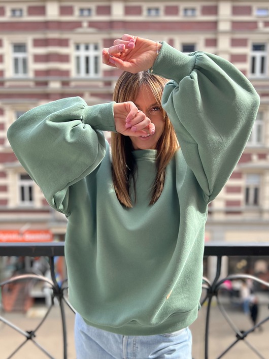 Affair / bluza bawełniana z obszernymi rękawami