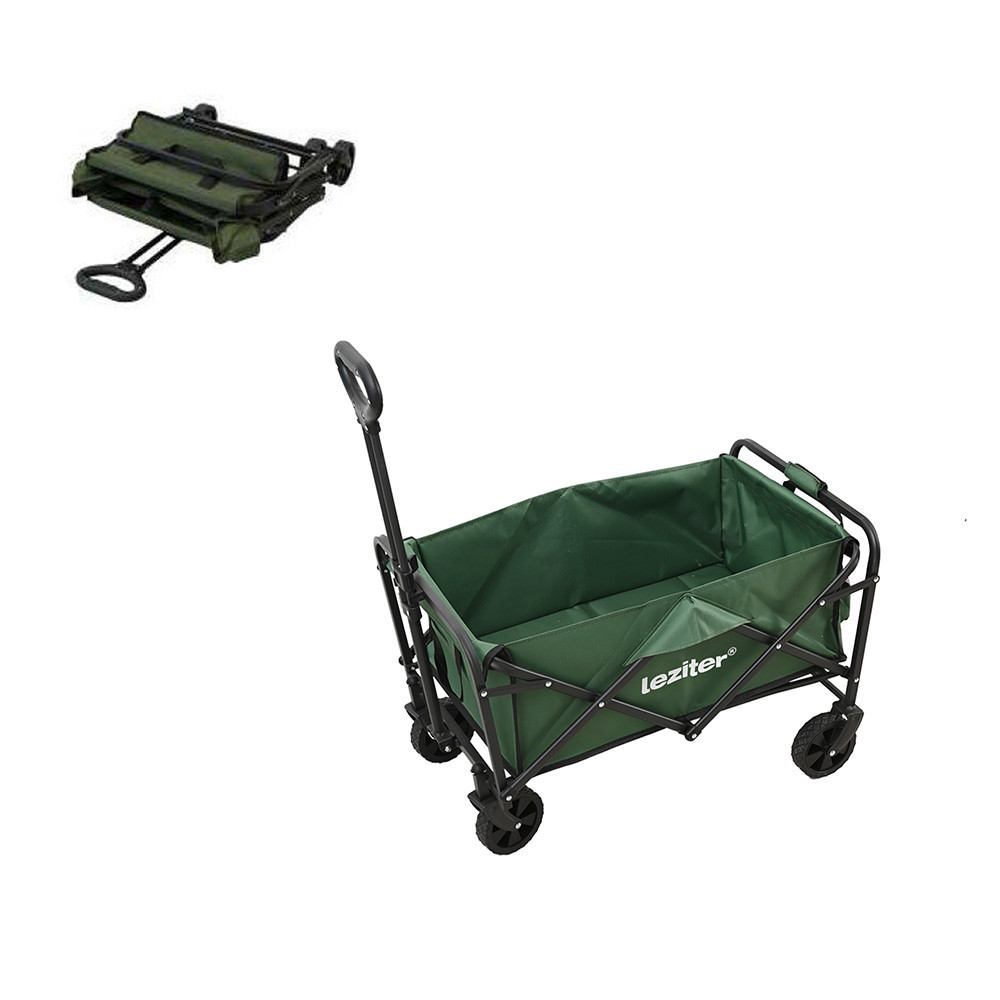 Leziter Składany standardowy wózek plażowy zielony