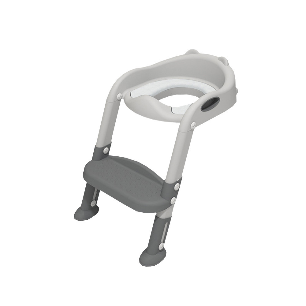 Toaleta ze zwężającymi się schodami w kolorze szarym