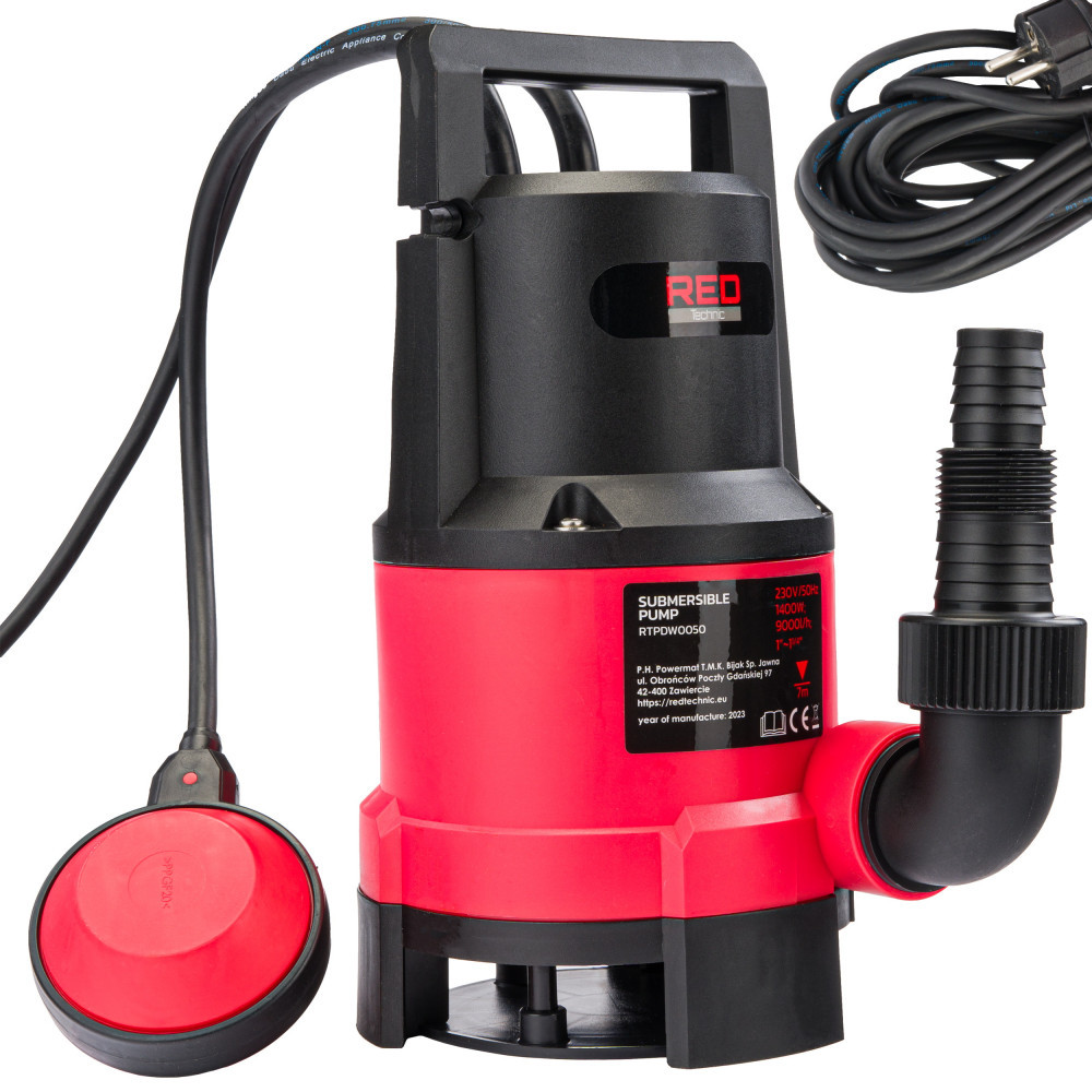 Red Technic Pompa zatapialna z wyłącznikiem pływakowym 1400W RTPDW0050
