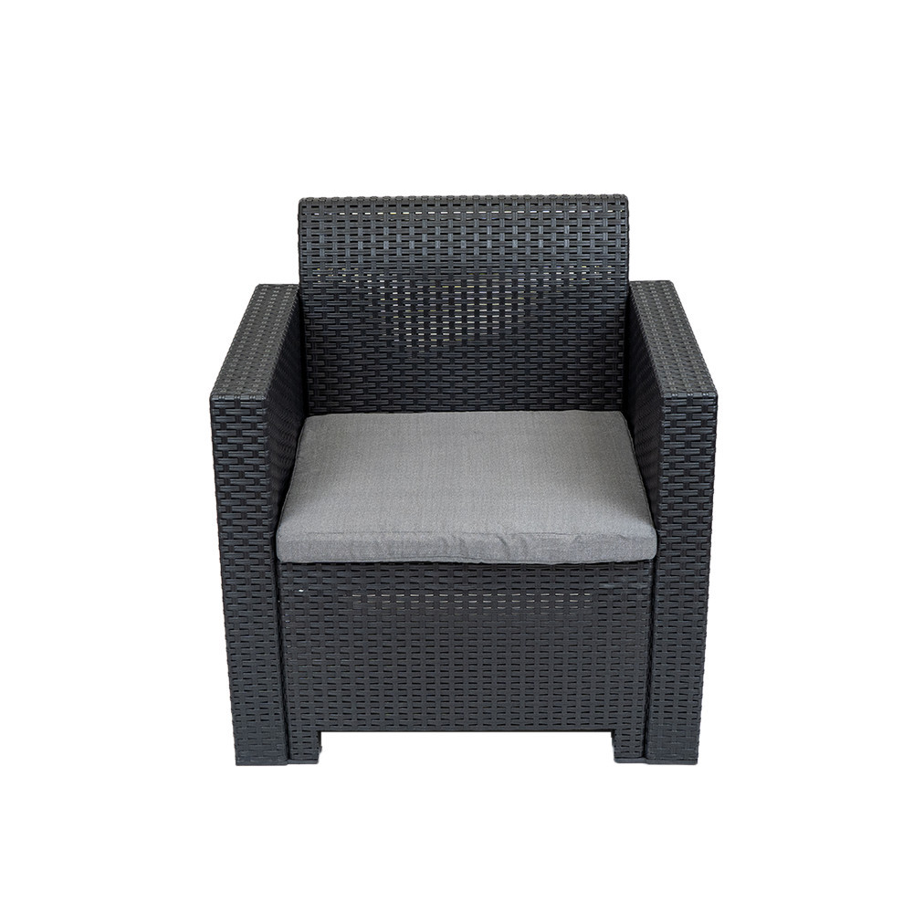 Leziter Plastikowe krzesło ogrodowe Nero grafitowe