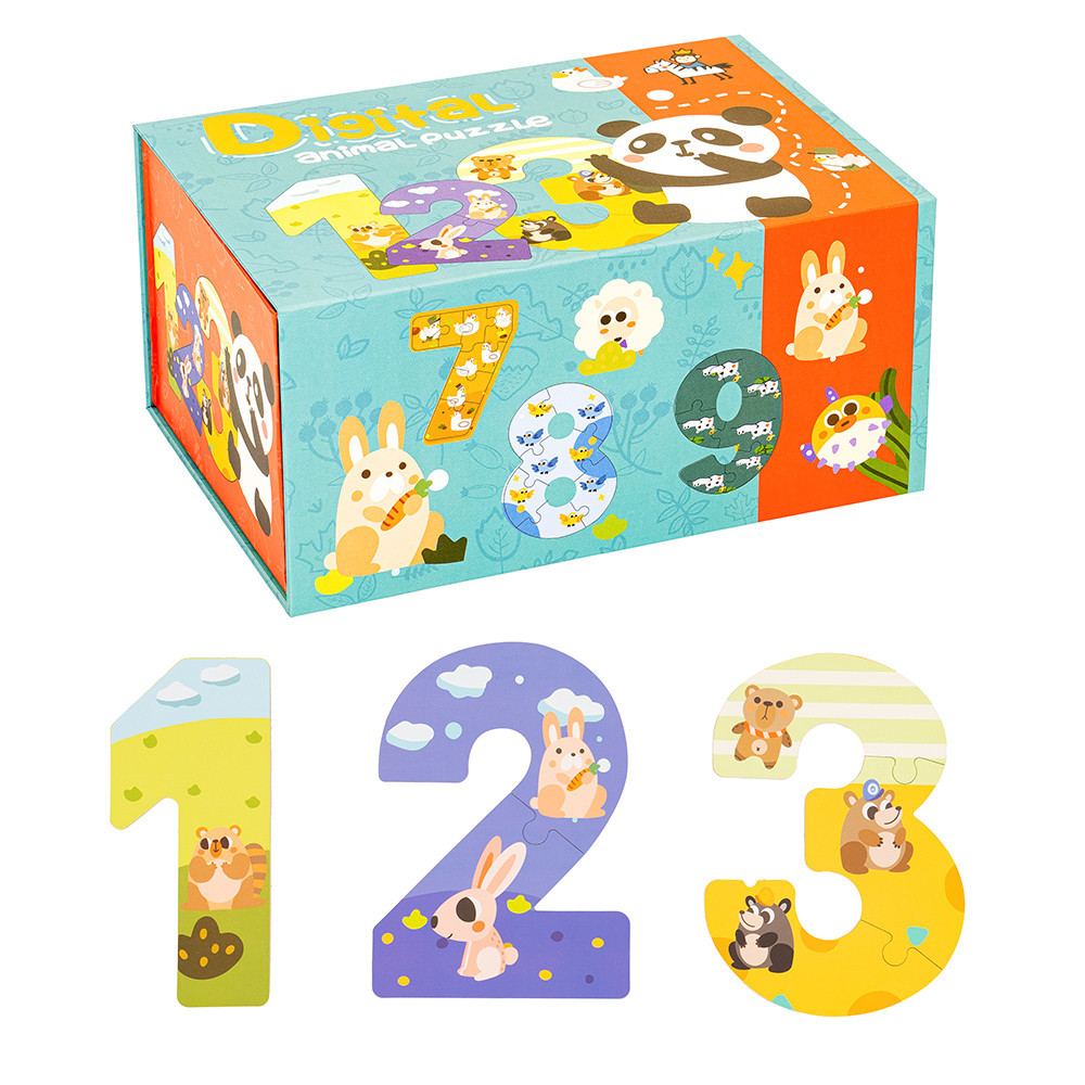 Drewniane puzzle z cyframi