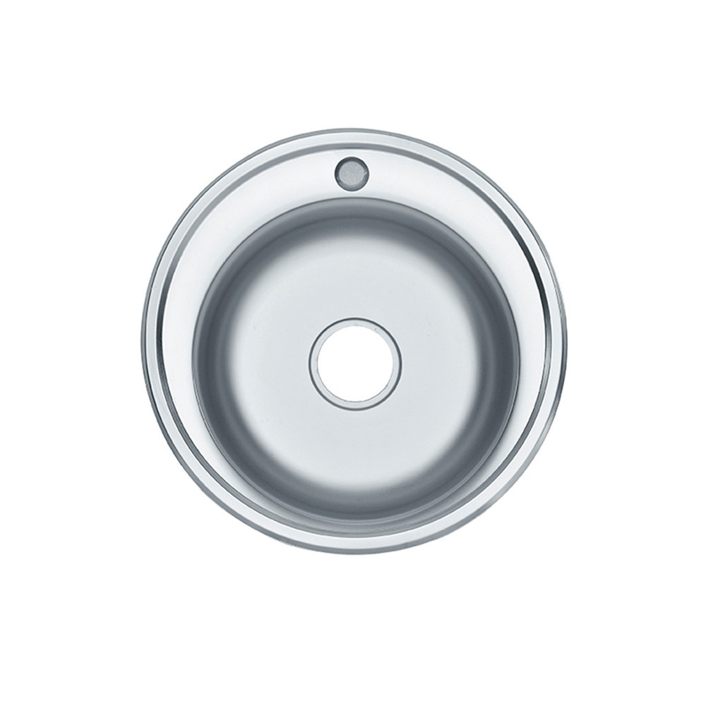 Leziter Okrągły, jednokomorowy zlewozmywak ze stali nierdzewnej Teur