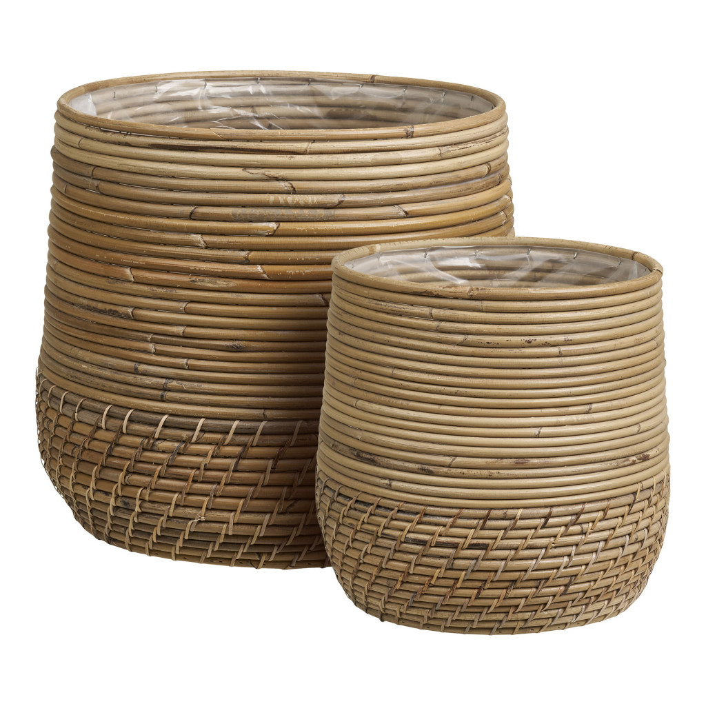 Kosz wiklinowy Moro, kubu rattan, naturalny, zestaw 2 sztuk