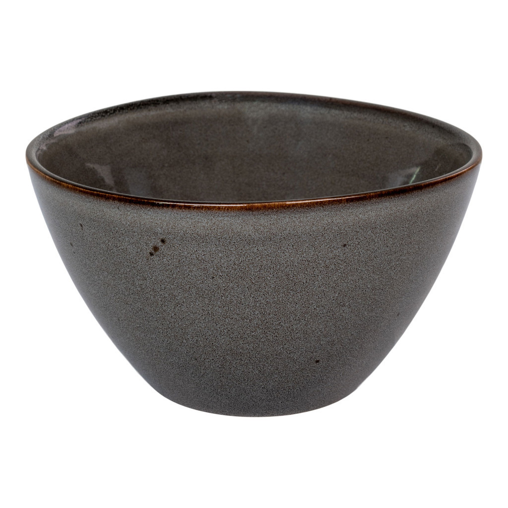 Miska ceramiczna Selma, szaro-brązowa 15x9 cm, 4 szt.