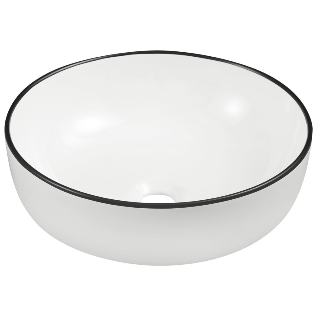 Kerra KR-98 WH/BL umywalka ceramiczna