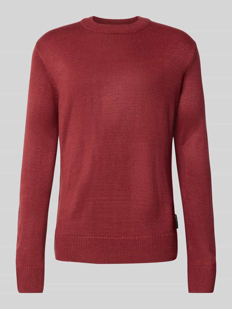Sweter o kroju regular fit z prążkowanej dzianiny