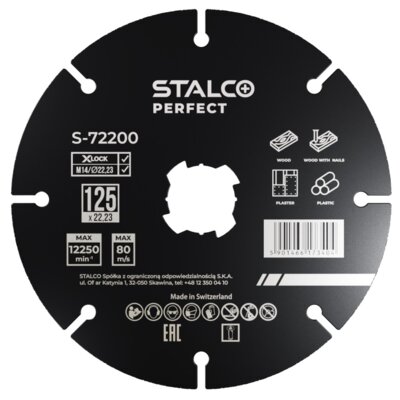 STALCO Tarcza do cięcia PERFECT S-72200 125 mm