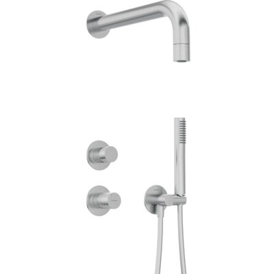 Zestaw prysznicowy podtynkowy DEANTE Silia Hexa NHS F9XK z deszczownicą Stal szczotkowana