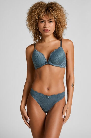 Hunkemöller Stringi Marine Niebieski