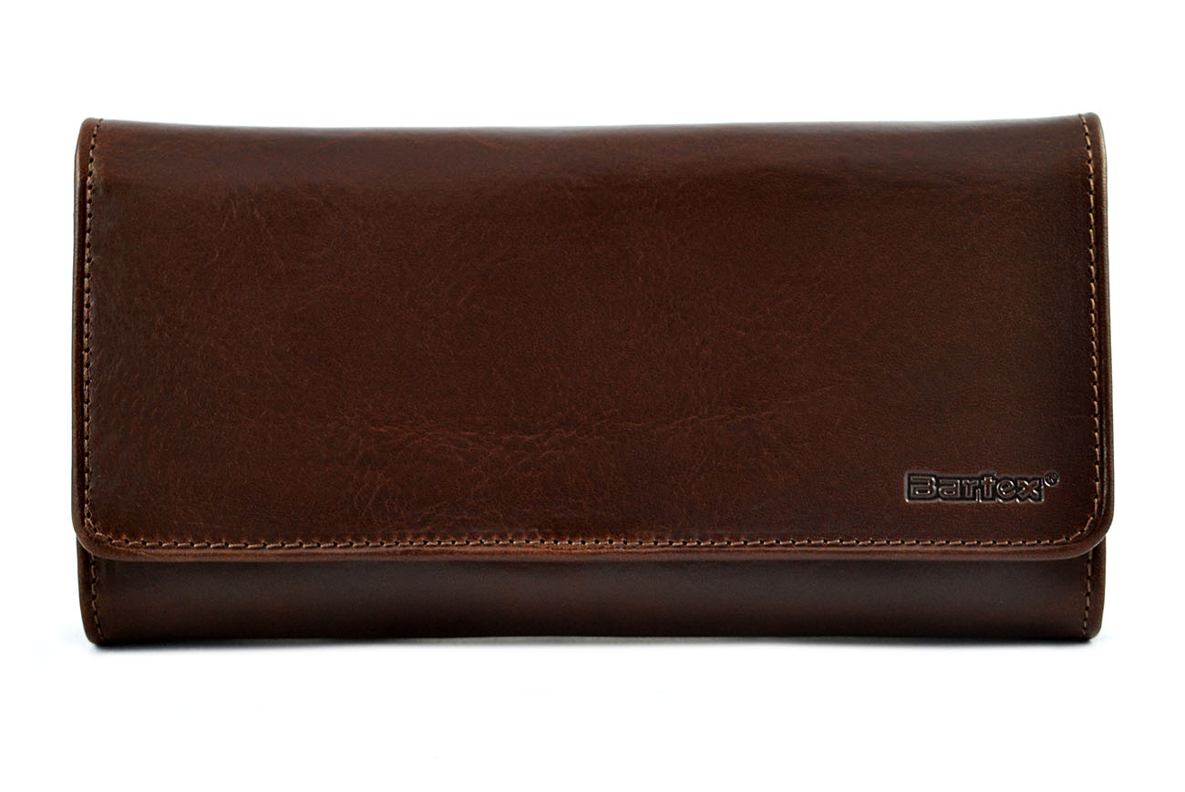 BARTEX 10272D skórzany portfel damski brązowy z RFID Polska marka 10272D