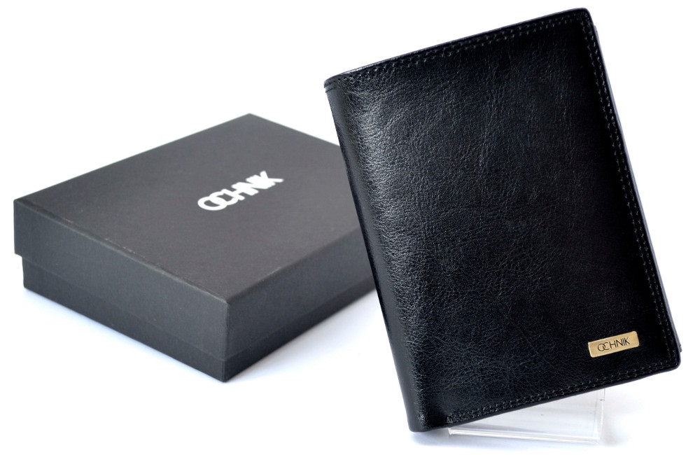 OCHNIK SL-145-99 czarny skórzany portfel męski SL-145 99