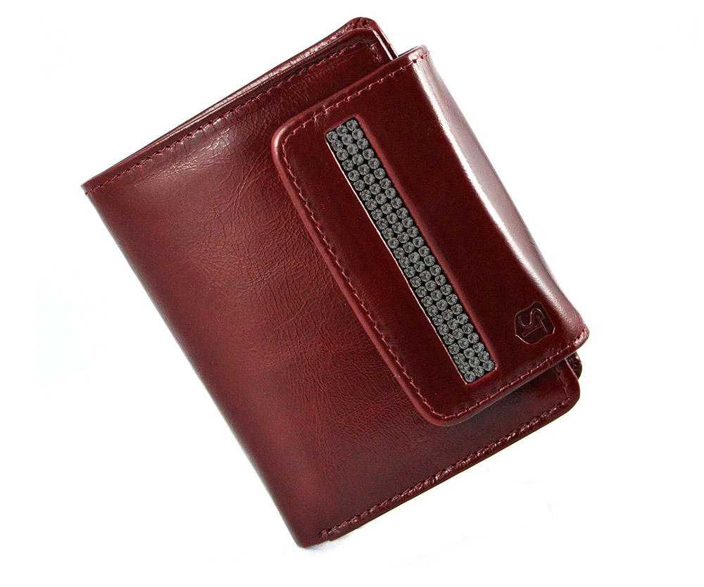 SV 050 portfel damski z kamieniami swarovskiego ciemna czerwień SV 050 portfel damski z kamieniami swarovskiego