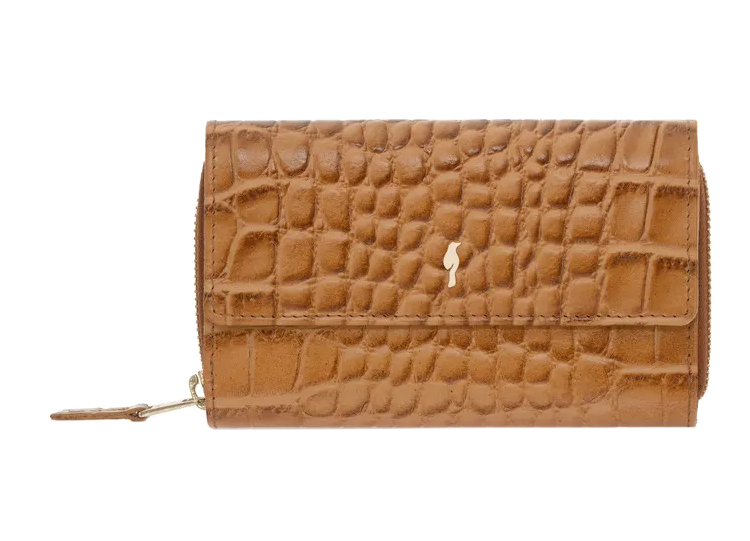 OCHNIK PORES-0518 – luksusowy portfel damski dwukomorowy z croco PORES-0518-87(Z20)