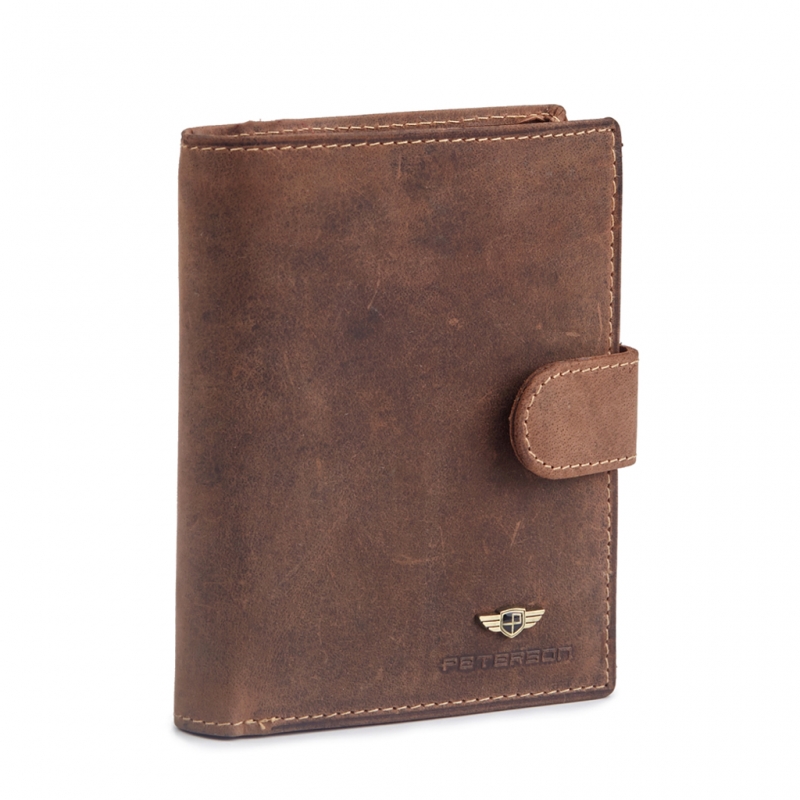 PETERSON 339Z R-2-1-4 skórzany portfel męski RFID brązowy 339Z R-2-1-4 RFID