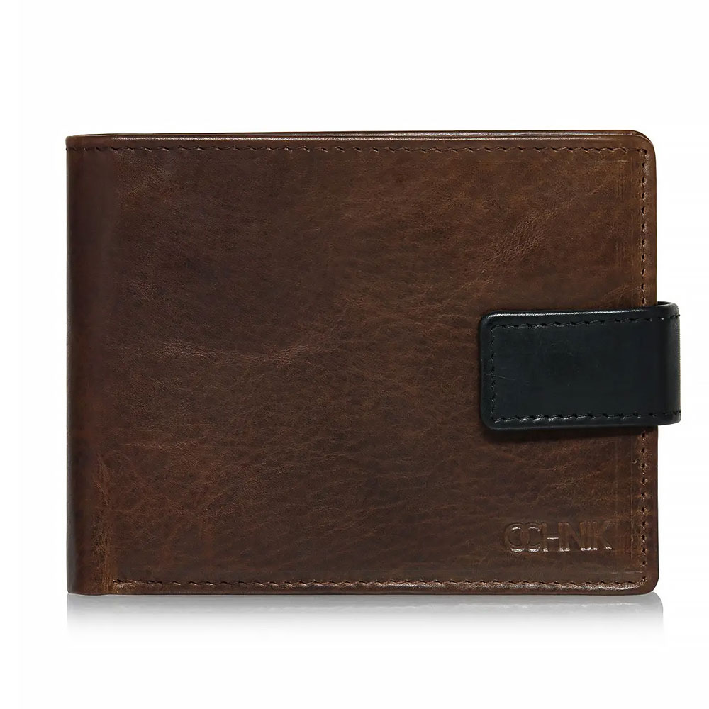 OCHNIK skórzany portfel męski PORMS-0612-89 – brąz PORMS-0612-89(Z24)