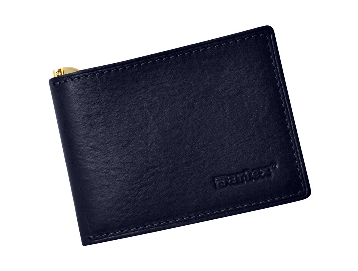 BARTEX 472-M skórzany portfel męski z klipem Slim * banknotówka RFID 472-M