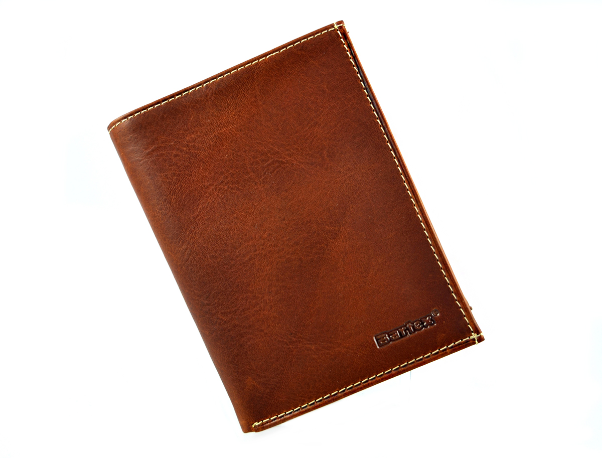 BARTEX 1019M-ID skórzany portfel męski cognac *RFID Travel 1019M-ID