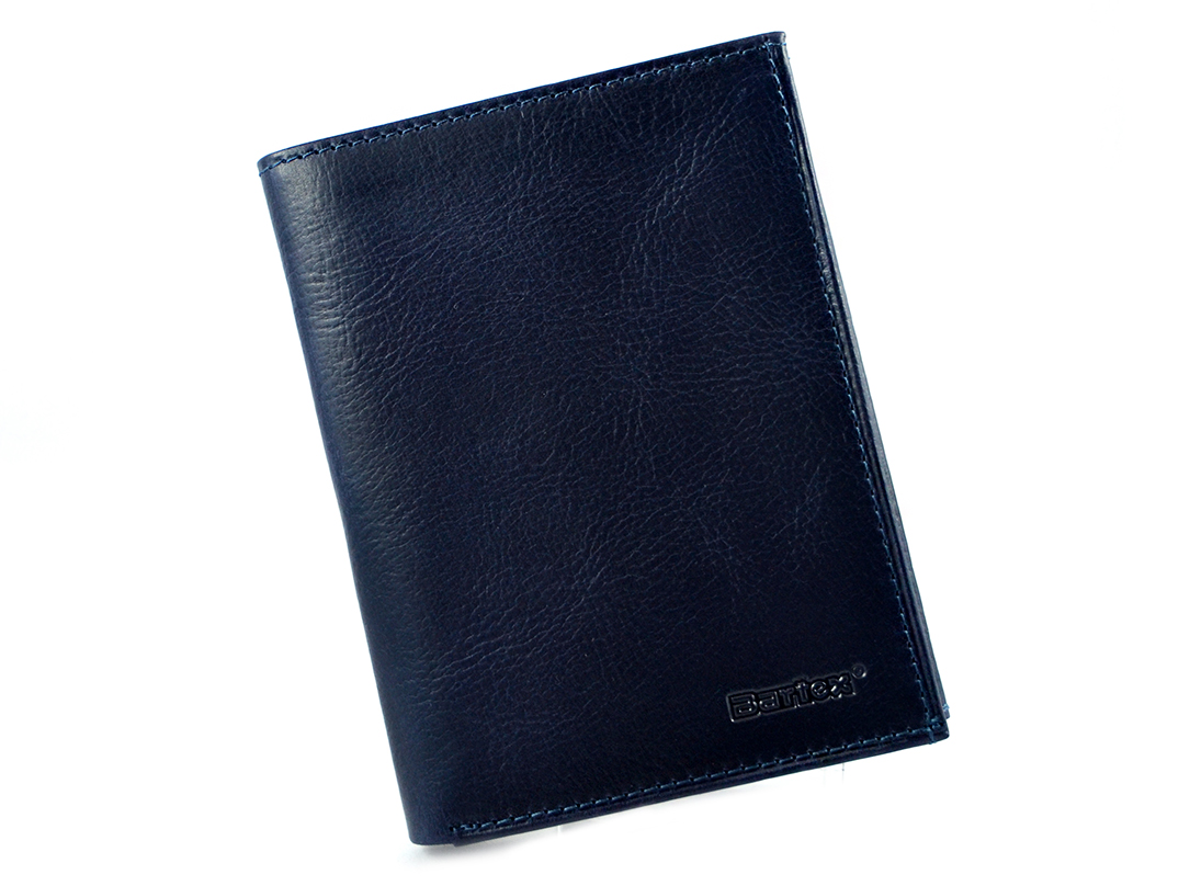 BARTEX 1019M-ID skórzany portfel męski granat RFID Travel 1019M