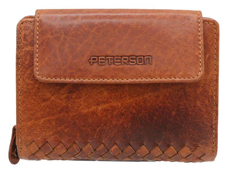 PETERSONreg; PTN WD2-VLCN – duży portfel damski skórzany poziomy RFID WD2-VLCN