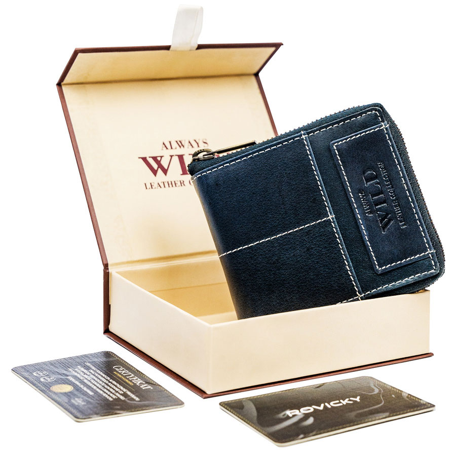 WILD BUFFALO skórzany porfel męski N50504-HWM granatowy N50504-HWM-9731 NAVY