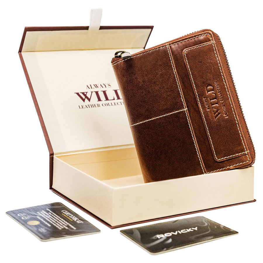 WILD BUFFALO skórzany porfel męski N31892-HWM brąz N50504-HWM-9717 BLACK