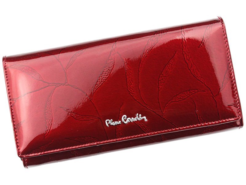 PIERRE CARDIN damski portfel skóra lakierowana czerwony 05 LEAF 102 - prawie organizer 05 LEAF 102
