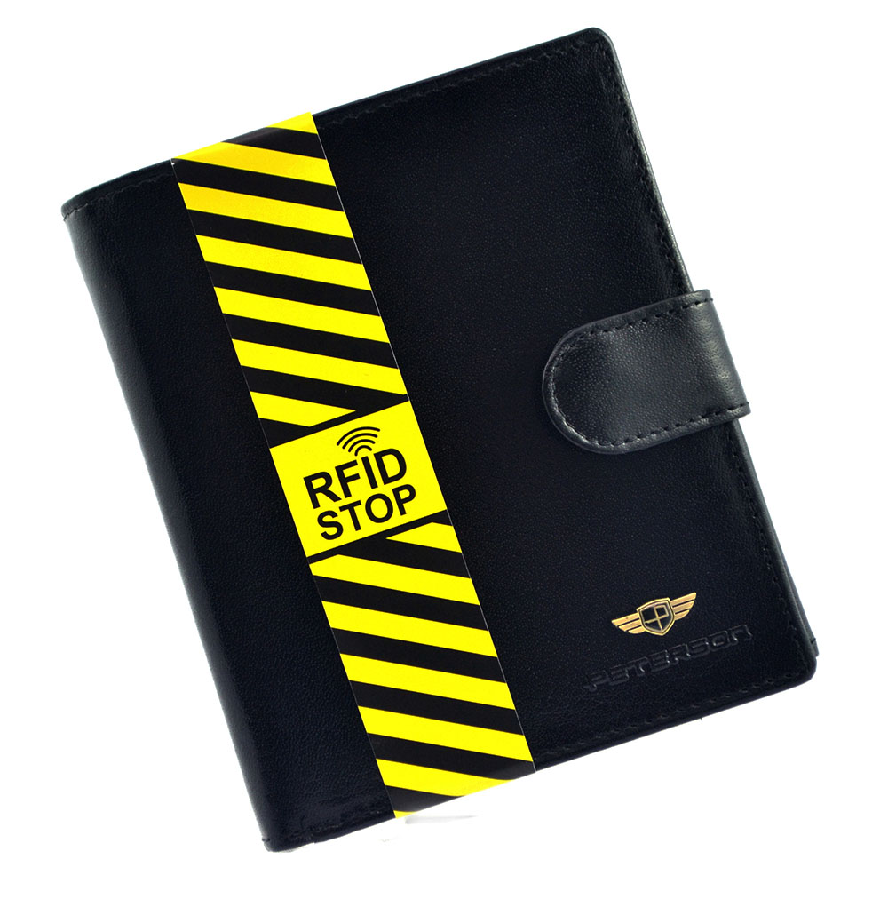PETERSON - PORTFEL MĘSKI SKÓRZANY klasyczny * STOP RFID 301-Z R 2-1-1 301-Z R 2-1-1