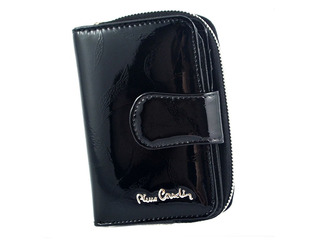 PIERRE CARDIN skórzany portfel damski 02 LEAF 115 czarny