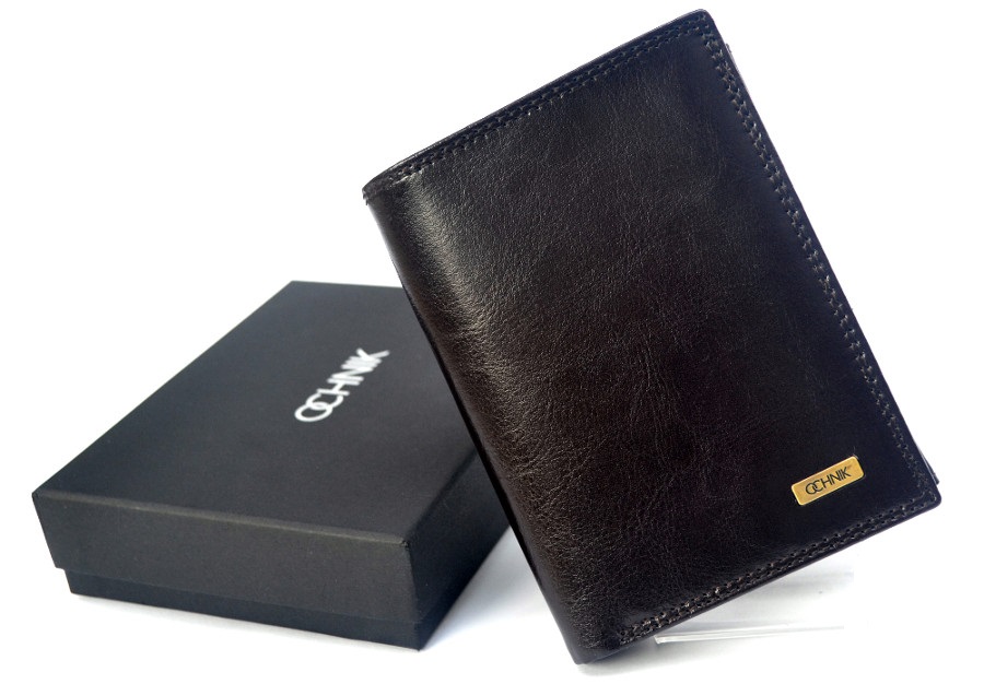 OCHNIK SL-145-89 brązowy skórzany portfel męski SL-145 89