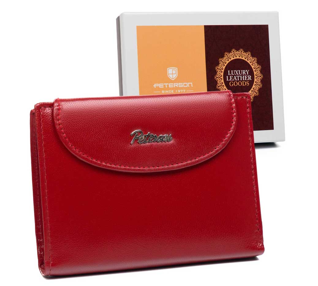 PETERSON skórzany portfel damski RFID RD-357 PTN RD-357-GCL-M