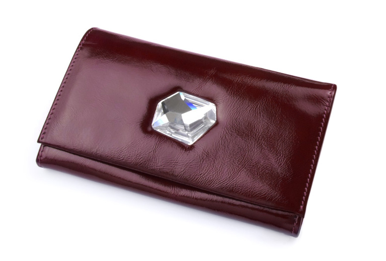 AV 140 Swarovski kolekcja Giovani skórzany portfel damski czerwony AV 140