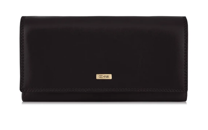 OCHNIK SL-125-99 — czarny duży skórzany portfel damski SL-125-99
