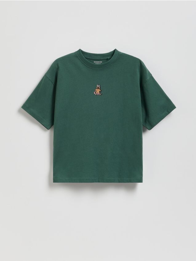 Reserved - T-shirt z nadrukiem - zielony