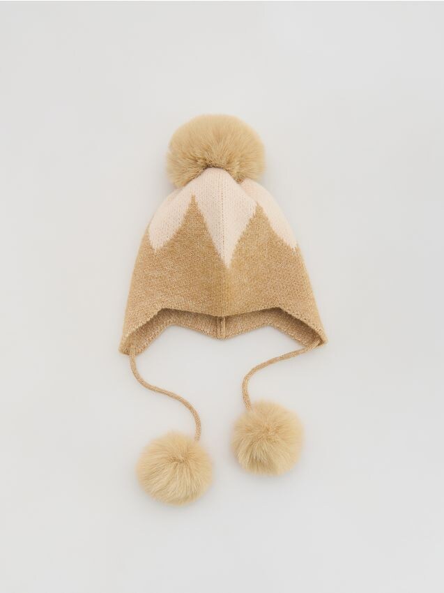 Reserved - Czapka z pomponem - beżowy