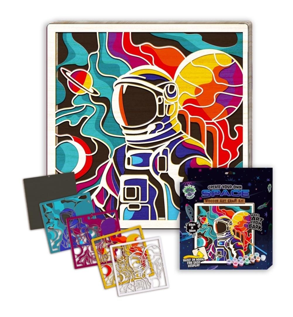 Zestaw do tworzenia obrazów z drewna - Kosmos - zabawka