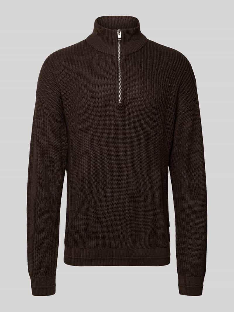 Sweter z dzianiny z zamkiem błyskawicznym model ‘KAITO’