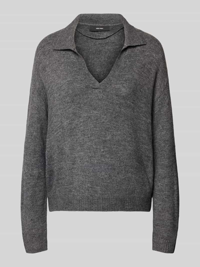 Sweter z dzianiny o kroju regular fit z kołnierzykiem koszulowym model ‘LEFILE’
