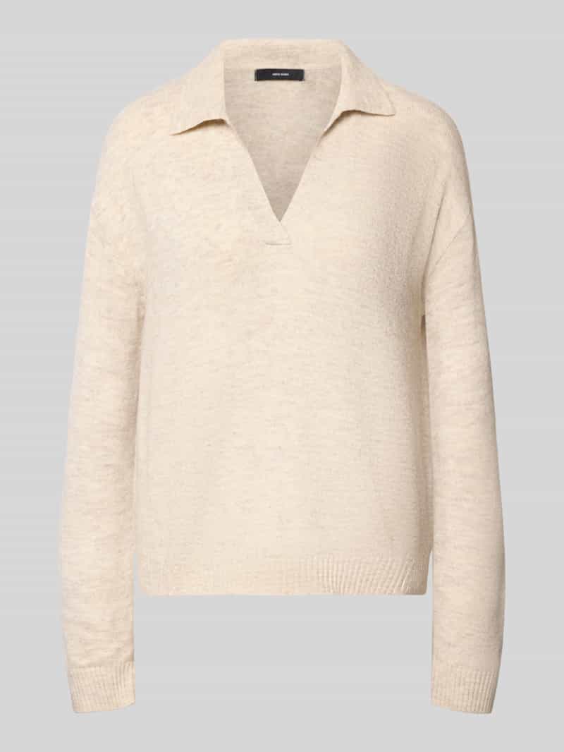 Sweter z dzianiny o kroju regular fit z kołnierzykiem koszulowym model ‘LEFILE’