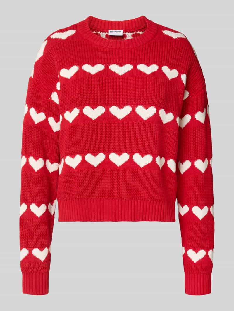 Sweter z dzianiny z okrągłym dekoltem model ‘BLITZEN’