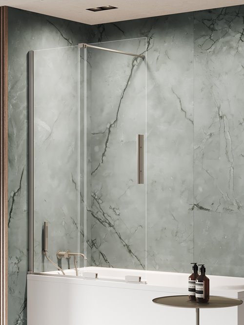 Stal szczotkowana parawan wannowy rozsuwany 120 cm Smart Gunmetal Brushed New Trendy EXK-7961