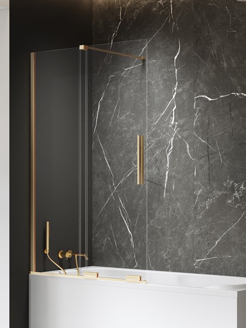Złoty szczotkowany parawan wannowy rozsuwany 110 cm Smart Gold Brushed New Trendy EXK-7788