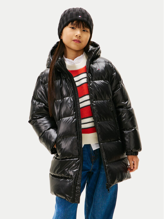 Tommy Hilfiger Płaszcz zimowy Essential KG0KG08761 D Czarny Regular Fit