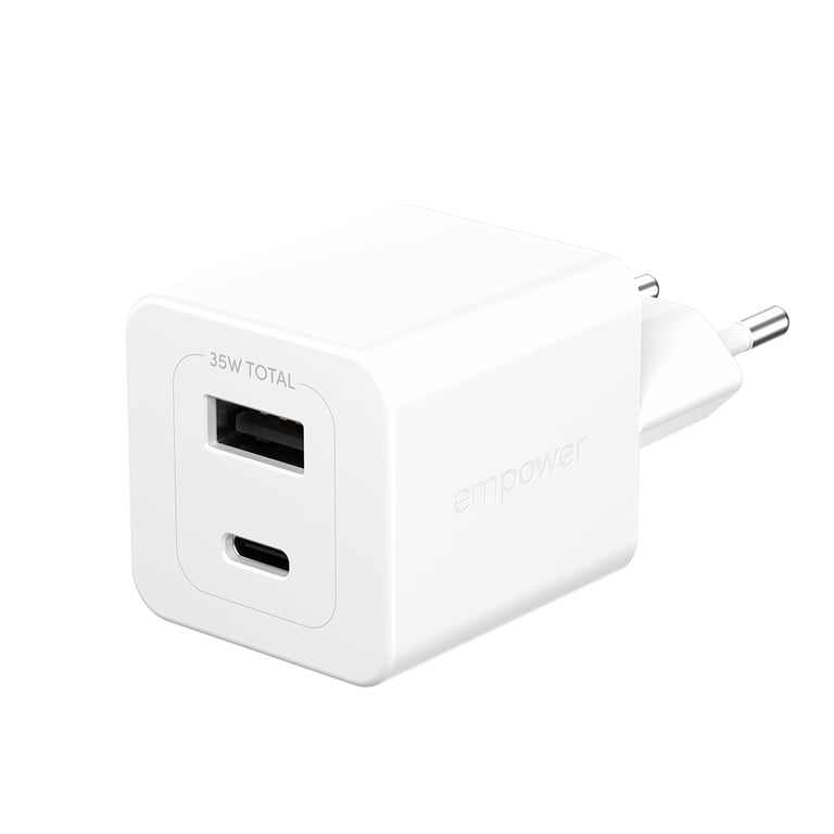 PanzerGlass empower by ® Turbo 35W Charger incl. USB-C + USB-A EU Plug Silver White Przezroczysta ochrona ekranu Uniwersalne 1 szt.