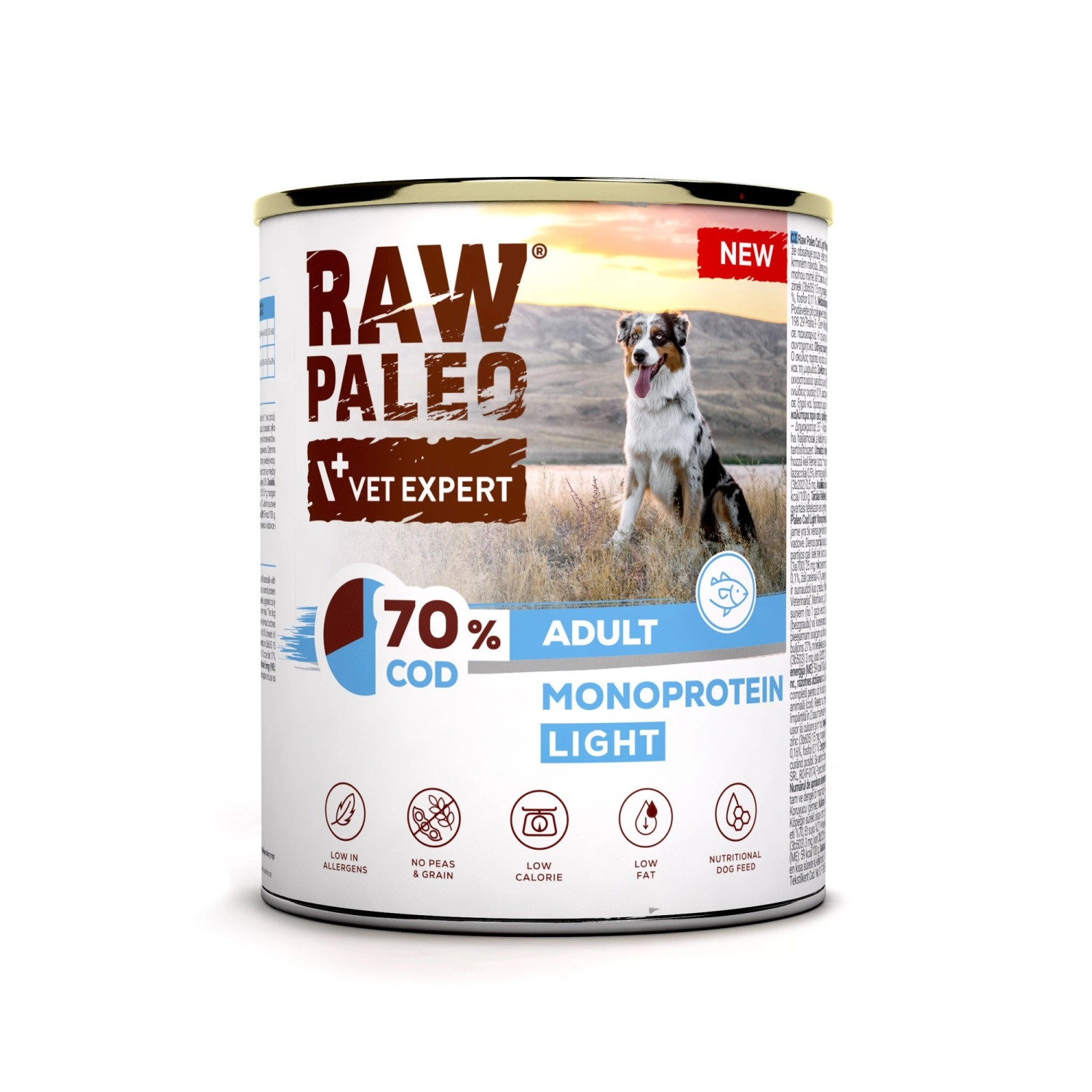 VETEXPERT Raw Paleo Cod Light Monoprotein - mokra karma dla psa - 800g
