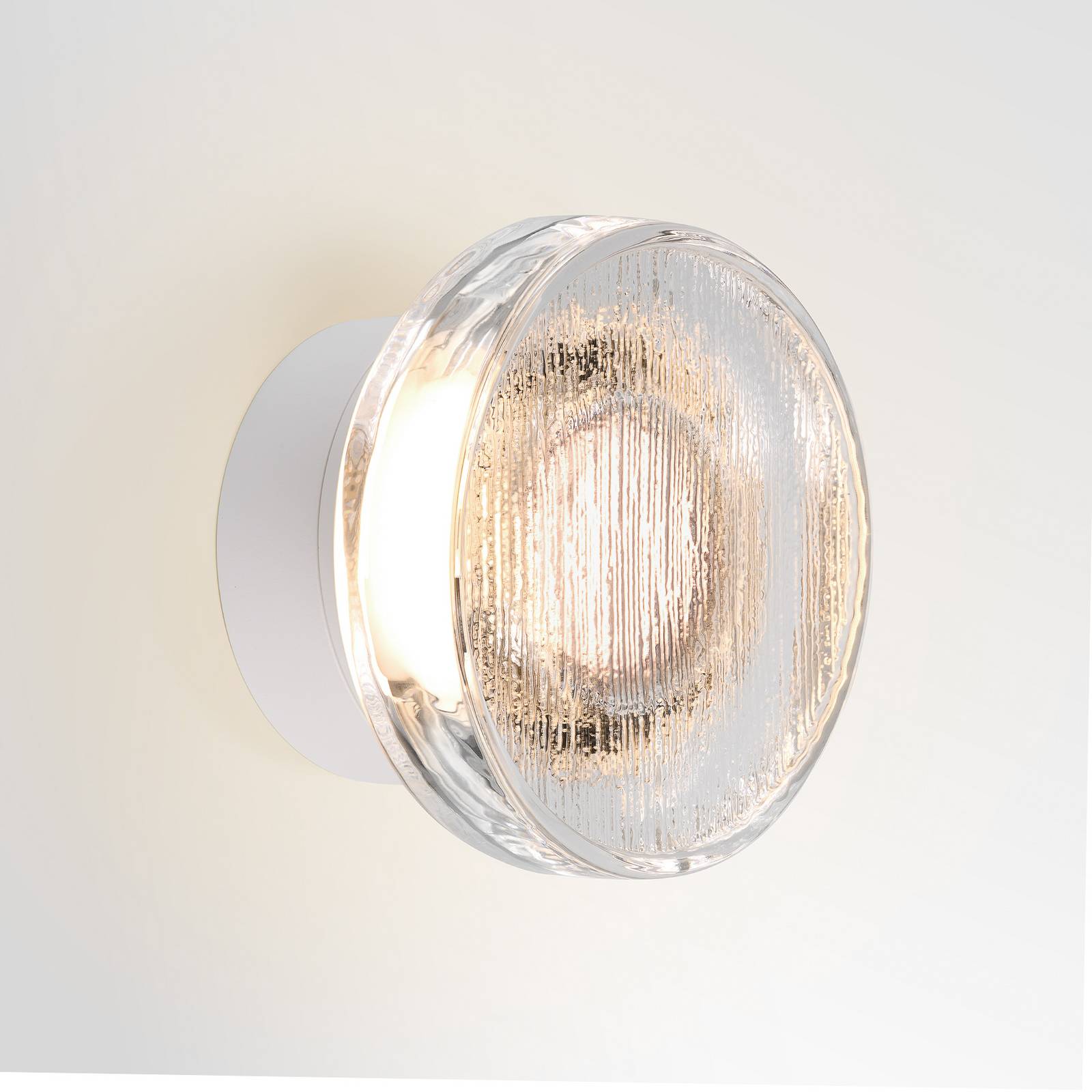 MARSET Kinkiet zewnętrzny LED Roc, możliwość ściemniania, biały / opal, aluminium, design