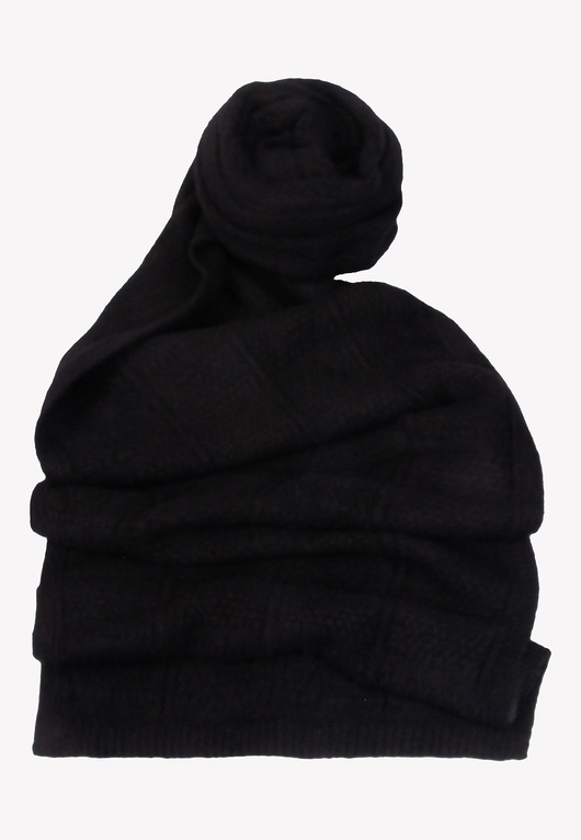 Szal czarny z wełną