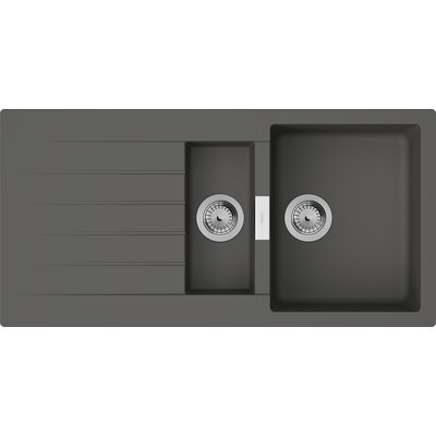 HANSGROHE Zlewozmywak półtorakomorowy z ociekaczem S52 43357290 Kamienna szarość 50x100